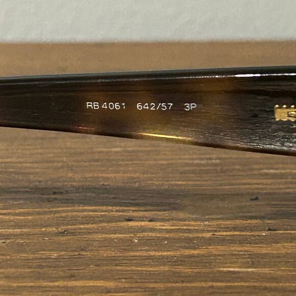 Ray-Ban RB 4061 642/57 Sunglasses Brown Tortoise Square Frame Only Italy 3P - Picture 6 of 7